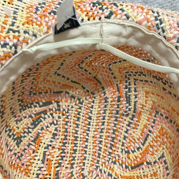 Echo NY Multicolour Paper Straw Brim Sun Hat Boho Chic Vacation Beach Hat NWT - Picture 11 of 12